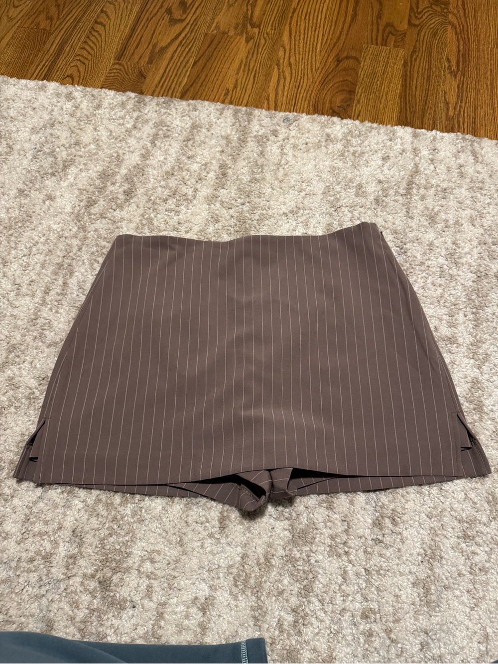 Express Editor Brown Pinstripe Skort